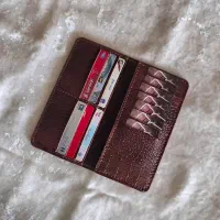 کیف پول دو لت چرم اصل با د س ت دوختم