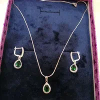 گردنبند تمام تراش وست نقره 925 روکش طلای سفید|جواهرات|شیراز, دروازه قران|دیوار