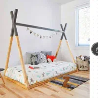 تخت کودک و نوجوان تخت چوبی