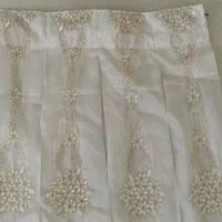 پرده حریر کتان گلدوزی ترک