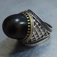 جهارتا انگشتر نقره عقیق یمنی سیاه|جواهرات|اهواز, عین ۲|دیوار