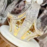 ظروف کریستال شکلات آجیل میوه خوری سبد طلاکوب چک|ظروف سرو و پذیرایی|تبریز, |دیوار