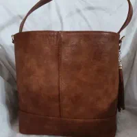 کیف چرم مصنوعی نو رنگ عسلی