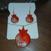 گردنبند و گوشواره اناری