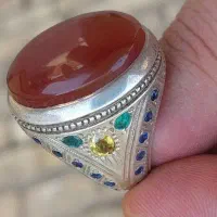 انگشتر یاقوت کبود آفریقائی قواره درشت و دستساز|جواهرات|اهواز, کمپلو شمالی|دیوار