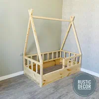 تخت خواب نوجوان مونته سوری روستیک دکور|تخت و سرویس خواب|تهران, یافت آباد جنوبی|دیوار