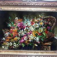تابلو گل آتا کد 31 دستبافت و ابریشم دار