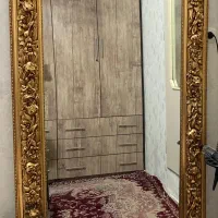 آیینه قدی چوبی وگل برجسته رزین
