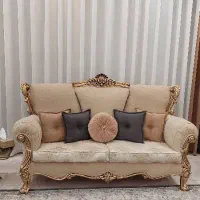 مبل 7 نفره استیل+جلومبلی+2 عسلی+بوفه کاور مبل|مبلمان خانگی و میز عسلی|گلستان (تهران), |دیوار