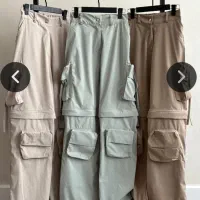 شلوار بیسیک دو تکه شلوارک شو . رنگ سبز پاستیلی