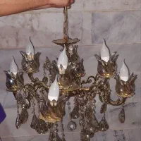 یک جفت لوستر برنجی سالم در حد نو