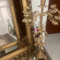 آینه شمعدان طرح برنج طلایی