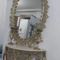 میز آینه و ساعت برنز