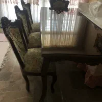 سرویس مبلمان کامل استیل 7 نفره با چوب گردو سالم|مبلمان خانگی و میز عسلی|تهران, سازمان آب|دیوار