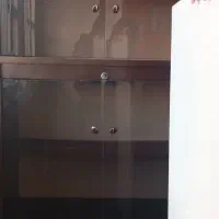 کتابخانه سالم شیشه دودی ولوستر مخمل ترک|کتابخانه، شلف، قفسههای دیواری|فردیس, فردیس|دیوار