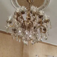 یک جفت لوستر برنج ۸ شاخه ۱۶ شعله پر حجم