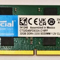 رم لپ تاپ کروشیال DDR4 ظرفیت 32 گیگ فرکانس 3200