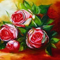 تابلو رنگ روغن طرح گل