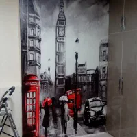نصب کاغذدیواری‌، پوستر سه بعدی ،نقاشی و میکروسمنت|خدمات پیشه و مهارت|فولادشهر, فولادشهر|دیوار