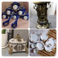 اجناس آنتیک و چینی گل سرخی و قدیمی
