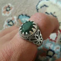انگشتر نقره زمرد پنجشیر اصال ۱۲ گرم ونیم