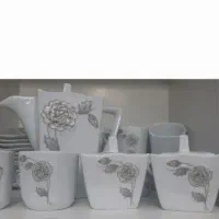 سرویس چای خوری   گل برجسته  ۴ گوش