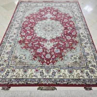 قالیچه تقیزاده تبریز چله ابریشم نو رنگ شرابی