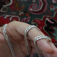 زنجیر نقره کارتیر دوبل - ساخت ایتالیا