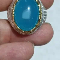 انگشتر نقره عقیق ابی|کلکسیون اشیاء عتیقه|تهران, باشگاه نفت|دیوار