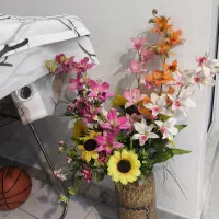 گل مصنوعی خارجی همراه گلدان