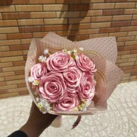 دسته گل روبانی