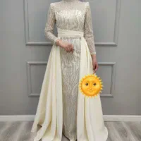 پیراهن عروس و محضر جنس ساتن و گیپور وارداتی