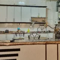 کابینت در mdf سفید و هود و سینک