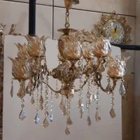 لوستر پرکار دو طبقه ۸شاخ ۱۲ شعله فرشته برنز سوگلی|لوستر و چراغ آویز|زنجان, |دیوار