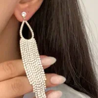 گوشواره تنیسی مجلسی رنگ ثابت میخ نقره