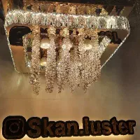 لوستر سقفی استیل طلایی