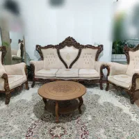 مبل سلطنتی کامل چوب منبت با دست فقط ۲۹م|مبلمان خانگی و میز عسلی|اصفهان, شفق|دیوار
