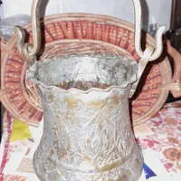 سطل مسی  قلم کاری اصفهان آنتیک قدیمی|صنایع دستی و سایر لوازم تزئینی|تهران, آشتیانی|دیوار