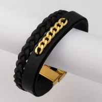 دستبند چرم طلا فقط یک میلیون