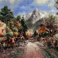 تابلو فرش منظره دستباف