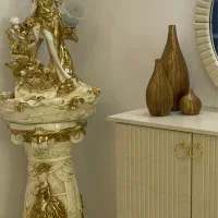 آبنما کرم طلایی همراه پایه با لامپ و‌پمپ سالم