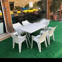 میز تمام پلاستیکی  صندلی پلاستیکی پایه فلزی انتظار|حراج|مشهد, عامل|دیوار