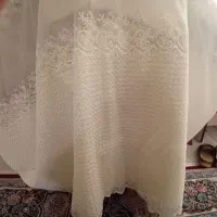 پرده حریر طرح دار در حد نو|پرده، رانر، رومیزی|اقبالیه, |دیوار