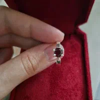 انگشتر سولیتر نقره(سنگ قرمز)