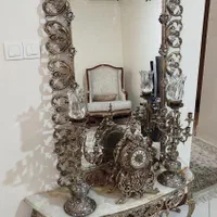 آیینه و شمعدان برنجی|بوفه، ویترین، کنسول|تهران, سجاد|دیوار