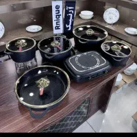 سرویس قابلمه چدن سنگین وزن ۱۹ پارچه درب طلایی