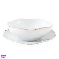 دو دست قاب وقدح چینی زرین سپیدار درجه عالی دیس گرد