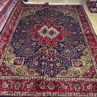فرش جفت ۹ متری تبریز طرح کرمان قلم سورمه ای