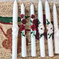 شمع طرح انار یلدایی سبز دست‌ساز|صنایع دستی و سایر لوازم تزئینی|فولادشهر, C5|دیوار