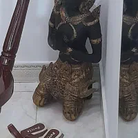 دو عدد مجسمه قدیمی تمیز بودا و ارتش درباری